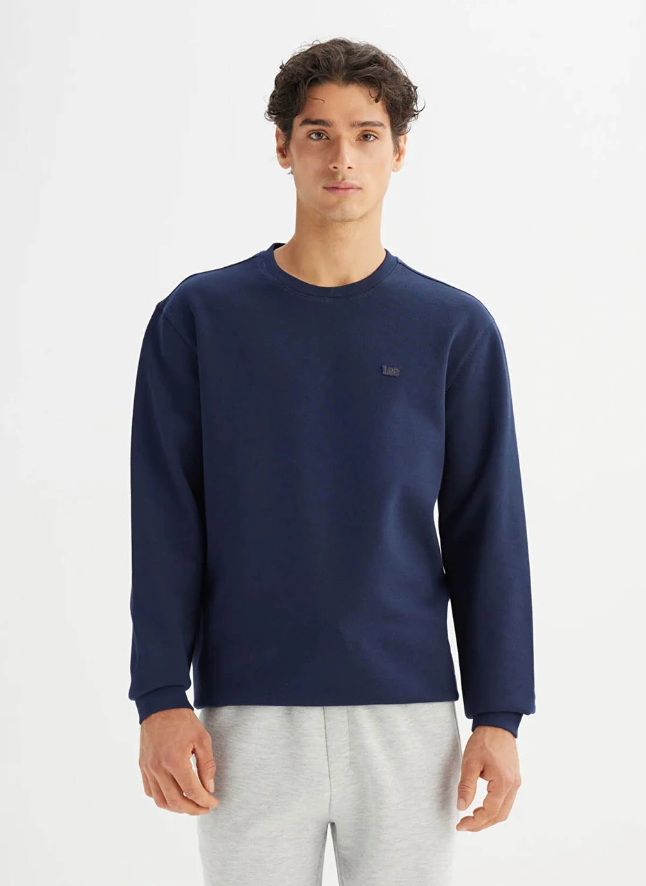 Lee Small Logo Lacivert Erkek Sweatshirt L2520308411 Lacivert