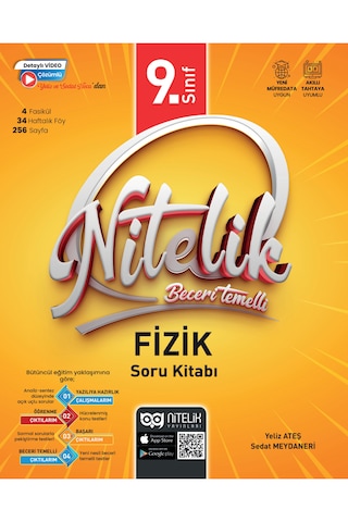 Nitelik Yayınları 9. Sınıf Fizik Beceri Temelli 34 Haftalık 4 Fasikül Video Çözümlü Soru Kitabı Kk3048