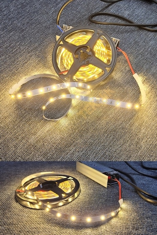 Mutfak Dolabı Gün Işığı Şerit Led 12V Adaptör Aç Kapa 5 M