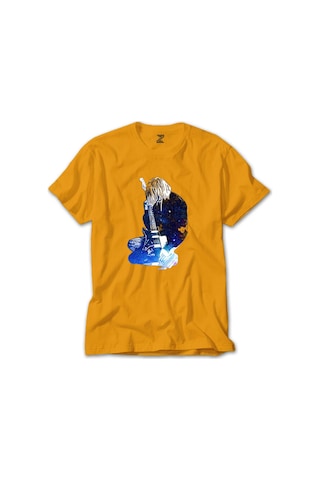 Nirvana Kurt Cobain Galaksi Sarı Tişört Sarı