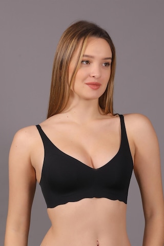 Cotonhause Kadın Lazer Kesim İnce Süngerli Siyah Hayalet Sütyen C0t5n1o633 001