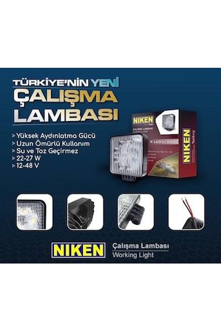 Çalışma Lambası Ledli Kare 22-27W 16 Ledli Niken