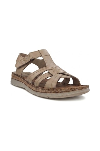 Bej Kadın Hakiki Deri Sandalet 213.s-050-30-15450