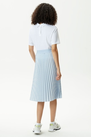 Lacoste Women's Fashion Show Edition Belted Pleated Skirt Geniş Kalıp Kemerli Pileli Kadın Kot Etek Mavi