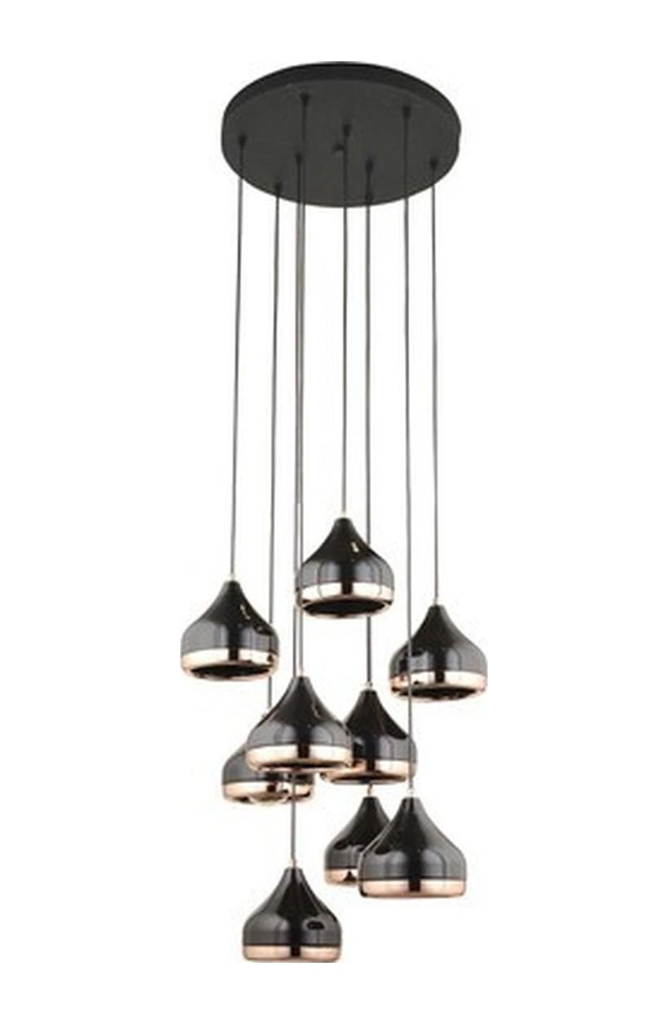 Lampaluce Gloria Yüksek Tavan Modern Sarkıt Avize 9'lu Siyah Mavi