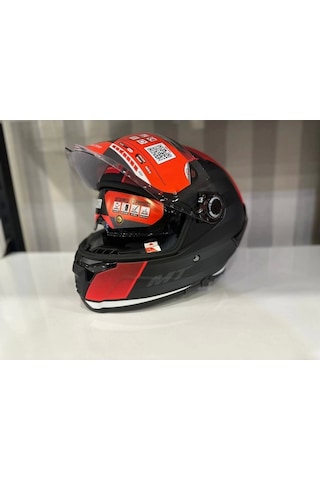 Mt Helmets Mt Thunder 4 Sv Tears B5 Motosiklet Kaskı Mat Siyah - Kırmızı