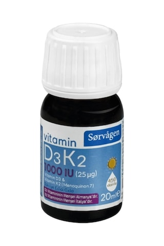 Vitamin D3K2 Damla 20 Ml 1000 Iu