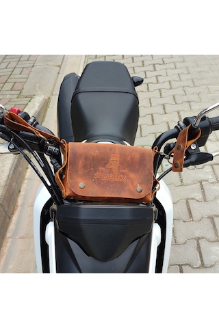Sumerian Leather Craft Deri Bisiklet Çantası Taba