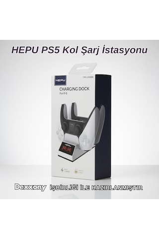Playstation 5 Gamepad Şarj Cihazı, Led Göstergeli Ps5 Çiftli Şarj İstasyonu Type-c Hızlı Şarj Standı Beyaz