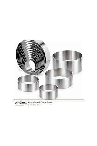 Fida Pasta Çemberi Yuvarlak Argon 1,2mm Yükseklik 7 Cm Paslanmaz Ø11 Cm Inox