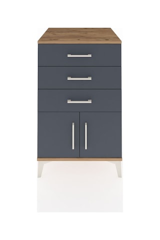 Kronos Komodin 3 Çekmeceli 2 Kapaklı 60x59x96 Çam-antrasit Çam