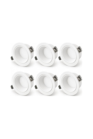 6'li Set 3 Renk Led Gömme Spot 8w Ct-5260 Beyaz Kasa 3200k 4000k 6400k Sıva Altı Yuvarlak Tavan Aydınlatma 110 Diğer