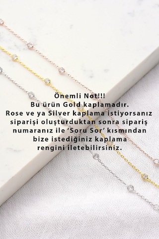 925 Ayar Gümüş Sallantılı Zirkon Taşlı Hal Hal Altın