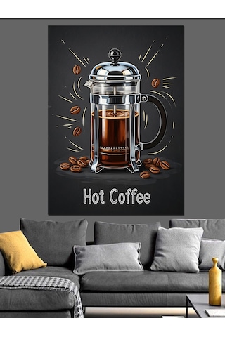 Ahşap Tablo French Press Kahve Demleme