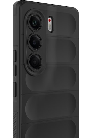 Techaks Tecno Camon 40 Pro Kılıf Esnek Tpu Oyuklu Arka Yüzey Tasarımlı Zore Etnik Silikon Kapak - Siyah Siyah