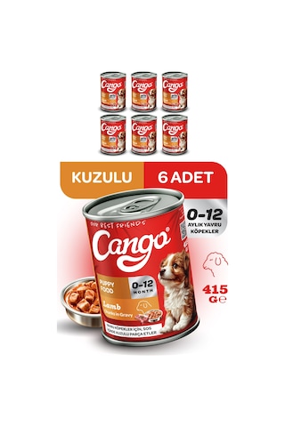 Cango Yavru Yaş Köpek Maması Kuzu Etli 415gr 6lı