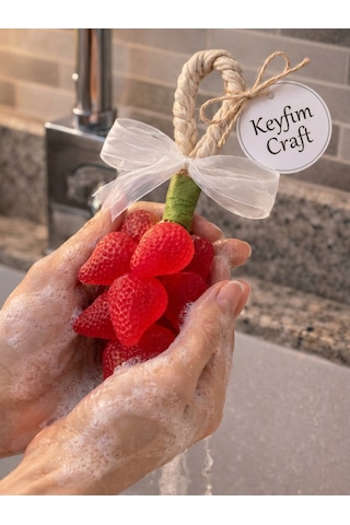 Keyfim Craft El Yapımı Salkım Çilek Sabunu - Dekoratif Ve Mis Kokulu Hediyelik Sabun Özel Kutulu