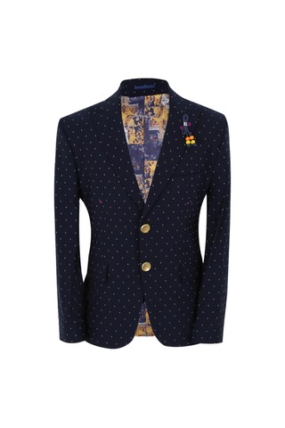 Erkek Çocuk Kendinden Desenli Üçlü Yelekli Takım-7682-lacivert Lacivert