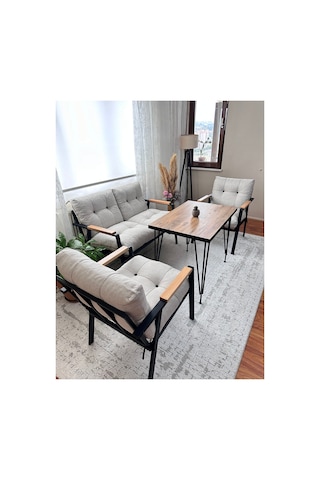 Green Garden Gülizar Model, Balkon, Bahçe, Cafe - Metal Koltuk Takımı, Bahçe Takımı , Çay Seti, 2+1+1+masa