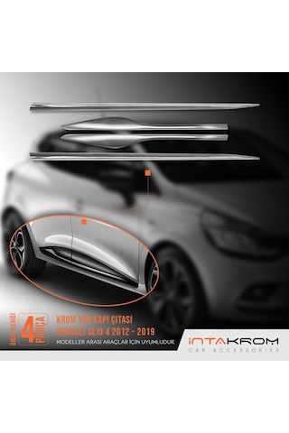 intakrom Renault Clio 4 Krom Yan Kapı Çıtası 4 Parça 2012-2021- Hb-Sw N11.2658