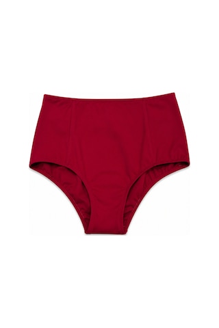 Büyük Beden Toparlayıcı Yüksek Bel Kadın Bikini Altı Kırmızı