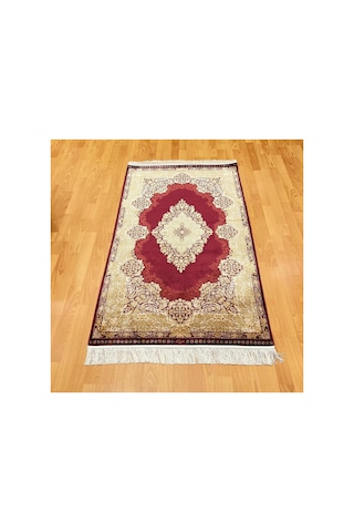 Elmas Motifli 90 X150 Cm İpek Halı Bordo