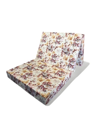 Katlanır Yer Yatağı - 90x190 10 Cm Kalınlık - Misafir Yatağı - Sünger Yatak Lila Çiçek Desen