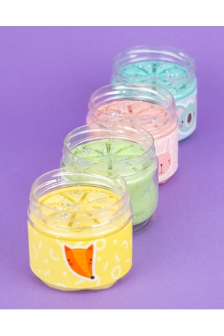 Doğal Oyun Hamuru 4'lü Pastel Renk Glitter Seti 4 150gr