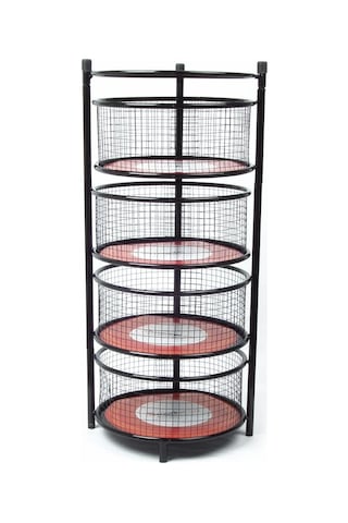 Emarket724 4 Katlı Metal Patates. Soğan. Meyve ve Sebzelik Siyah
