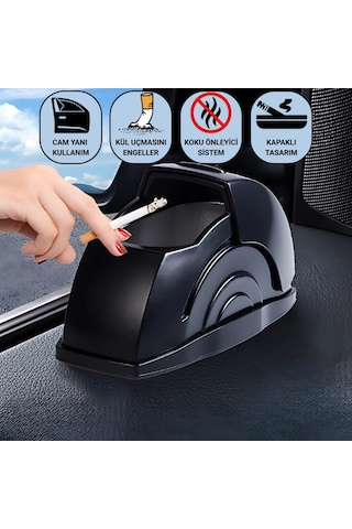 Polham Araç İçi Cam Kenarı Küllük, Kapaklı Kül Dağılma Ve Koku Önleyici Küllük, Araç Kapı Küllüğü