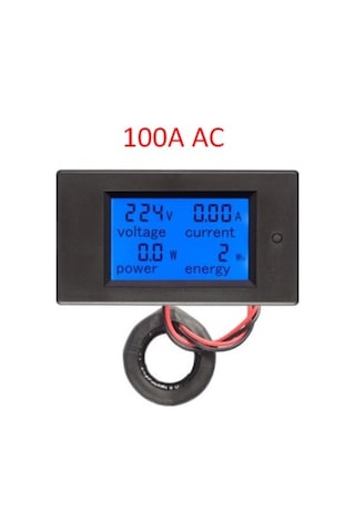 Ac Dijital Voltmetre, Ampermetre, Wattmetre + 100a Şönt Direnç