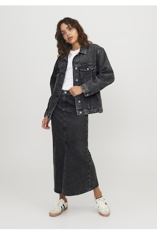 Jack & Jones Kadin Dügme Kapamali Denim Ceket - Orly 12259731 Grey Denim Siyah