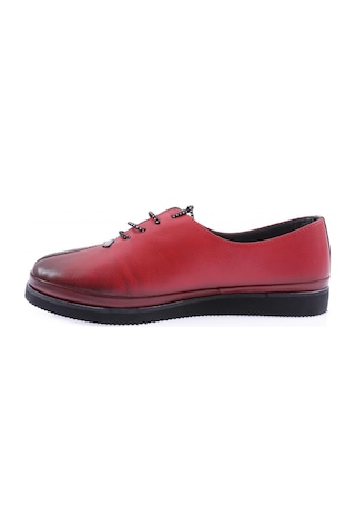 Dgn 095 Kadin Kalin Taban Bağcikli Comfort Ayakkabi 095-2111-R0766 Kırmızı