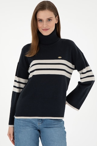 U.S. Polo Assn. Kadın Lacivert Boğazlı Kazak 50297109-VR033