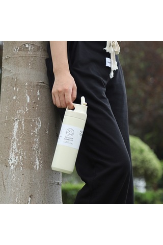 Yaozixa Beyaz 550ml Paslanmaz Çelik Vakum Matara - Uzun Süreli Isı Saklama, İçme Pipeti Ve İki Yollu İçim, Ter Dayanıklı, Bpa'sız