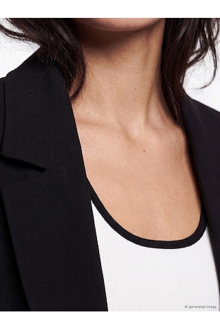 Lcw Vision Siyah Kruvaze Yaka Kadın Blazer Ceket