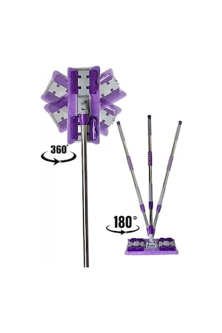 Mayaglory Sihirli Yer Mopu Fayans Duvar Yüzey Temizlik Mikrofiber Mandallı Mop, Teleskopik Saplı İstediğin Bezi Tak Kullan +1 Yedek Bezli Açık Bej