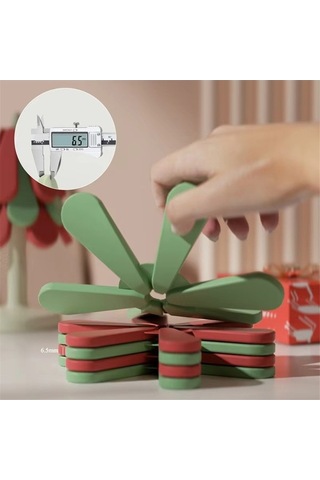 Flybuy Noel Ağacı Şeklinde Katlanabilir Yalıtım Matı - Yüksek Sıcaklık Dayanıklı, Ofis Ve Mutfak İçin Kullanılabilir Diğer