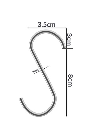 8 Cm, Mutfak Kanca, S Kanca, Tel Pano Kanca, Metal Kanca, Makrome Kanca Krom