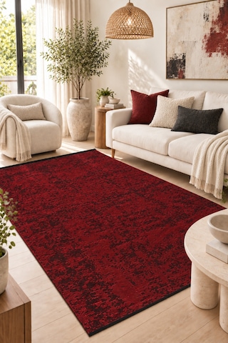 Şönil Kilim Salon Oturma Çocuk Odası Banyo Halısı Mutfak Halısı Balkon Halısı Yıkanabilir Kaymaz Tabanlı Yolluk Bordo