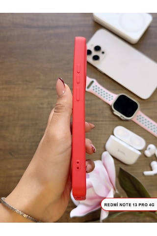 Redmi Note 13 Pro 4g Uyumlu Kamera Korumalı Darbeye Dayanıklı Renk Atmayan Keep Silikon Kılıf Kırmızı
