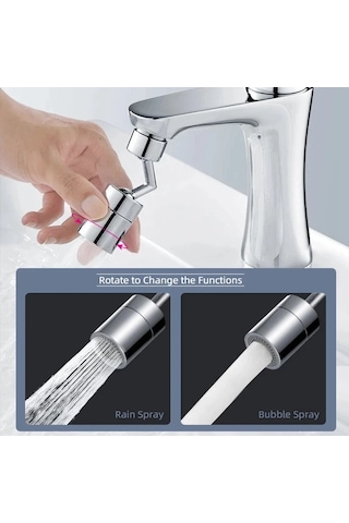 720 Derece Dönebilen 4 Filtreli Tasarruflu Mutfak Musluk Lavabo Başlığı