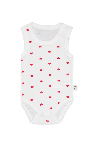 Civil Baby Kalp Baskılı 1-36 Ay Çıtçıtlı Badi - Ekru
