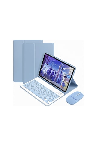 Microcase Samsung Uyumlu Galaxy Tab A11 Plus 11 İnch Tablet İçin Bluetooth Klavye Ve Mouse + Kılıf Bkk6