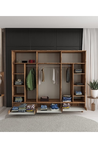 Soho 6 Kapaklı Çekmeceli Gardırop - Tamamı Mdf Aytaşı