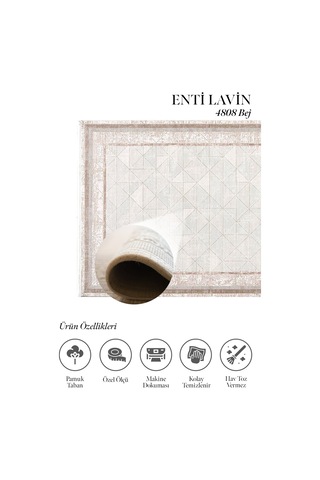 Lavin 4808 Bej Halı - Çerçeveli Salon Ve Oturma Odası Halısı