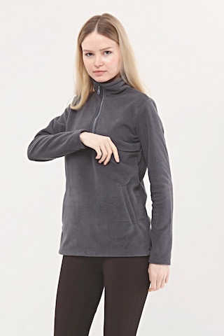 Luvmabelly Myra4551 Fermuarlı Emzirme Polar -füme-füme