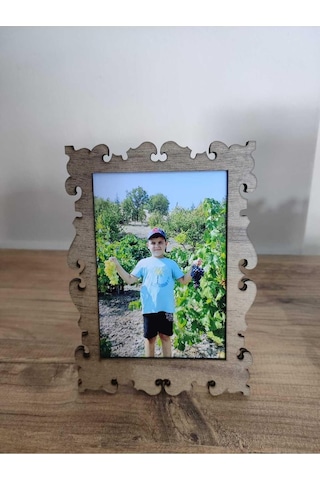 Miracix Ahşap Fotoğraf Çerçevesi Fotoğraf Dahil 10x15 Cm Dekoratif, Masa Üstü Çerçeve Kahverengi 10 X 15
