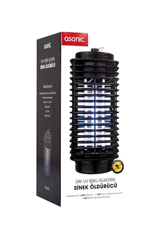 Asonic S23 Pro Siyah 3 Watt Led Mavi Işıklı Sinek Öldürücü