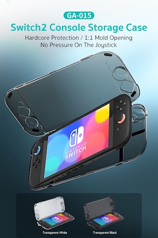 Nintendo Switch 2 Uyumlu Şeffaf Sert Saklama Kutusu Ve Koruyucu Kılıf
